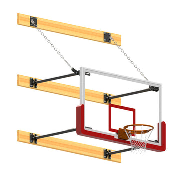 Basketball Backstop - Wall-Mounted - Shooting Station - Stationary Glass Backboard (2 ft. - 4 ft. Wall Offset)